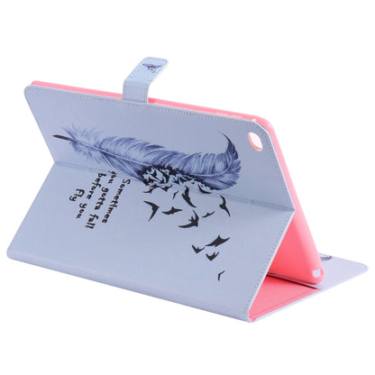 For iPad 5 & 6 Colored Drawing Pattern Horizontal Flip PU Leather Case with Holder & Card Slots & Wallet & Sleep / Wake-up Function(Feather) - More iPad Cases by buy2fix | Online Shopping UK | buy2fix