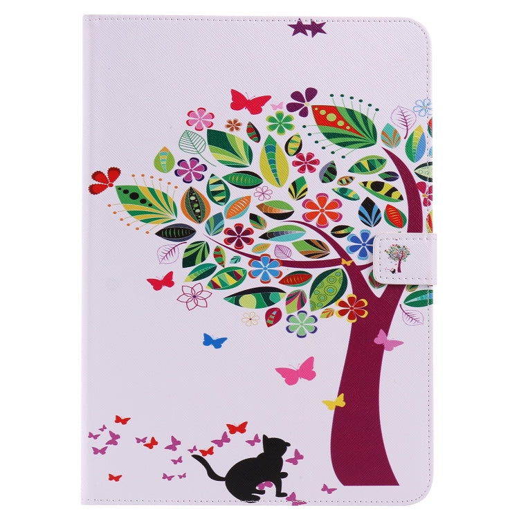 For iPad 5 & 6 Colored Drawing Pattern Horizontal Flip PU Leather Case with Holder & Card Slots & Wallet & Sleep / Wake-up Function(Cat and Tree) - More iPad Cases by buy2fix | Online Shopping UK | buy2fix