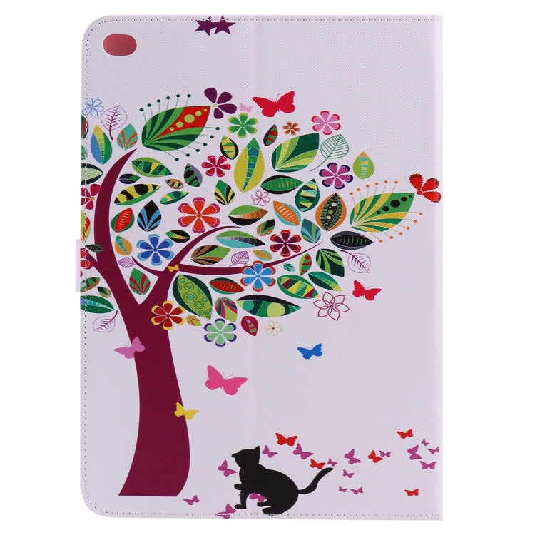 For iPad 5 & 6 Colored Drawing Pattern Horizontal Flip PU Leather Case with Holder & Card Slots & Wallet & Sleep / Wake-up Function(Cat and Tree) - More iPad Cases by buy2fix | Online Shopping UK | buy2fix