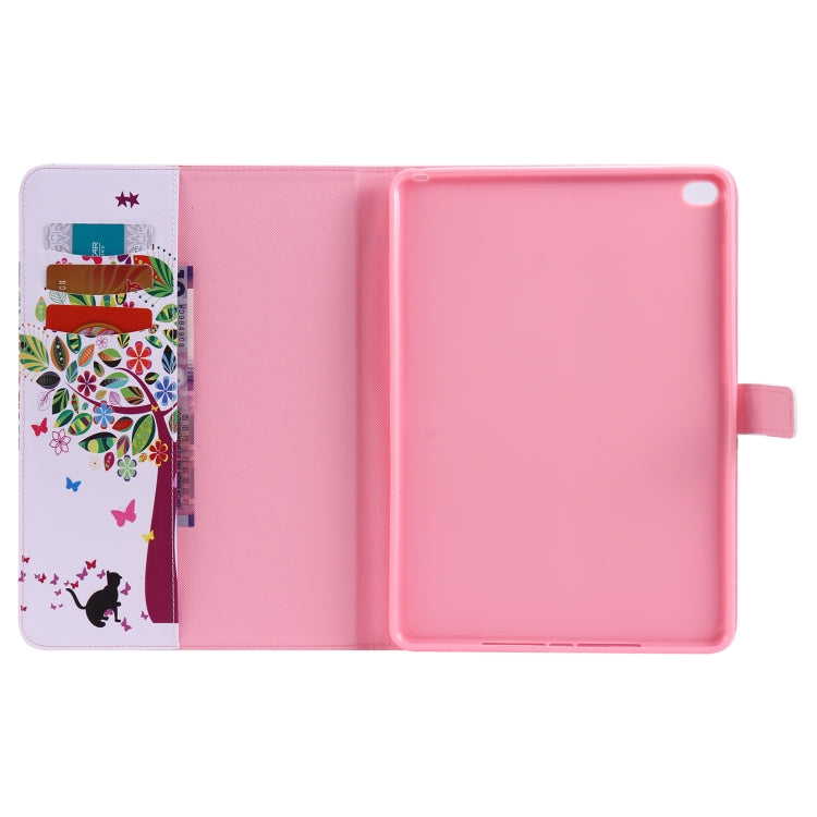 For iPad 5 & 6 Colored Drawing Pattern Horizontal Flip PU Leather Case with Holder & Card Slots & Wallet & Sleep / Wake-up Function(Cat and Tree) - More iPad Cases by buy2fix | Online Shopping UK | buy2fix