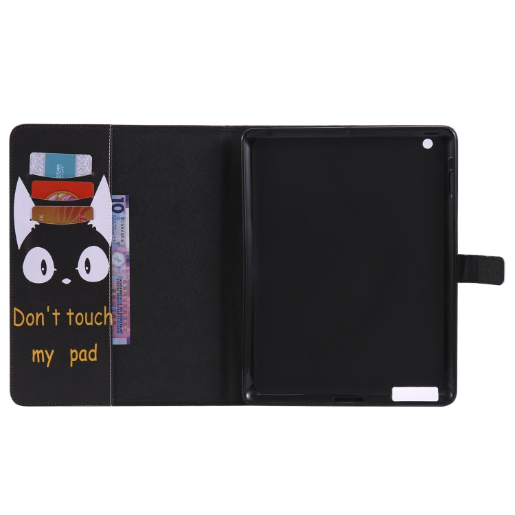 Colored Drawing Pattern Horizontal Flip PU Leather Case with Holder & Card Slots & Wallet & Sleep / Wake-up Function(Cat Ears) - iPad 4 & 3 & 2 Cases by buy2fix | Online Shopping UK | buy2fix