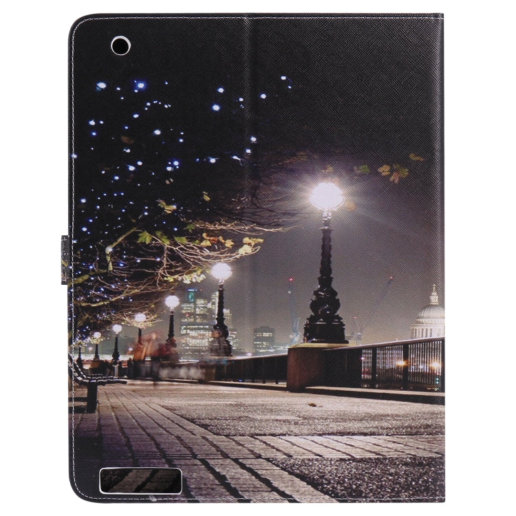 Colored Drawing Pattern Horizontal Flip PU Leather Case with Holder & Card Slots & Wallet & Sleep / Wake-up Function(Cityscape) - iPad 4 & 3 & 2 Cases by buy2fix | Online Shopping UK | buy2fix