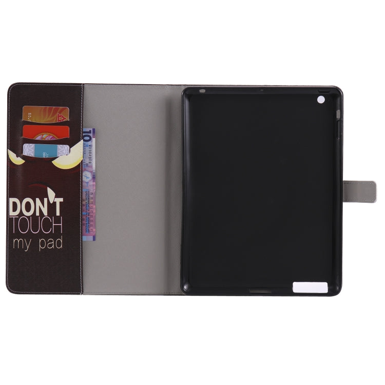 Colored Drawing Pattern Horizontal Flip PU Leather Case with Holder & Card Slots & Wallet & Sleep / Wake-up Function(Eye) - iPad 4 & 3 & 2 Cases by buy2fix | Online Shopping UK | buy2fix