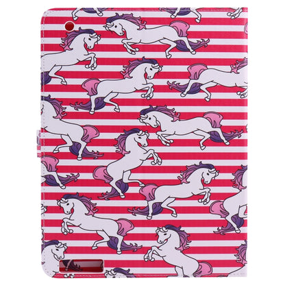 Colored Drawing Pattern Horizontal Flip PU Leather Case with Holder & Card Slots & Wallet & Sleep / Wake-up Function(Horse) - iPad 4 & 3 & 2 Cases by buy2fix | Online Shopping UK | buy2fix