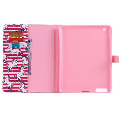 Colored Drawing Pattern Horizontal Flip PU Leather Case with Holder & Card Slots & Wallet & Sleep / Wake-up Function(Horse) - iPad 4 & 3 & 2 Cases by buy2fix | Online Shopping UK | buy2fix