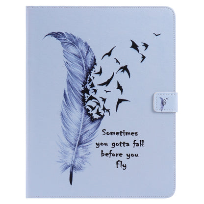 Colored Drawing Pattern Horizontal Flip PU Leather Case with Holder & Card Slots & Wallet & Sleep / Wake-up Function(Feather) - iPad 4 & 3 & 2 Cases by buy2fix | Online Shopping UK | buy2fix