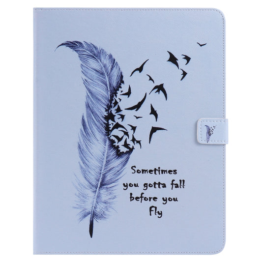 Colored Drawing Pattern Horizontal Flip PU Leather Case with Holder & Card Slots & Wallet & Sleep / Wake-up Function(Feather) - iPad 4 & 3 & 2 Cases by buy2fix | Online Shopping UK | buy2fix