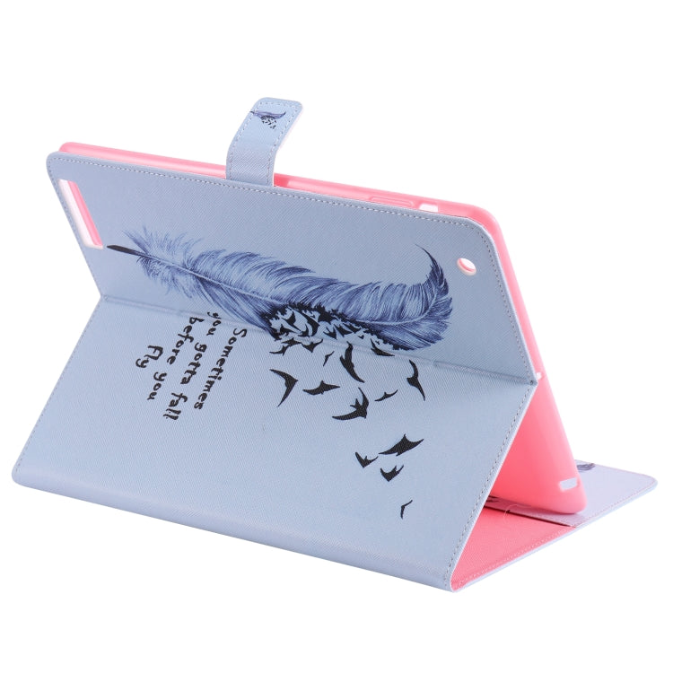 Colored Drawing Pattern Horizontal Flip PU Leather Case with Holder & Card Slots & Wallet & Sleep / Wake-up Function(Feather) - iPad 4 & 3 & 2 Cases by buy2fix | Online Shopping UK | buy2fix