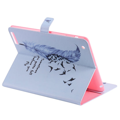 Colored Drawing Pattern Horizontal Flip PU Leather Case with Holder & Card Slots & Wallet & Sleep / Wake-up Function(Feather) - iPad 4 & 3 & 2 Cases by buy2fix | Online Shopping UK | buy2fix