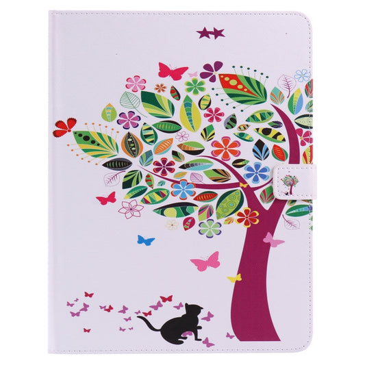 Colored Drawing Pattern Horizontal Flip PU Leather Case with Holder & Card Slots & Wallet & Sleep / Wake-up Function(Cat and Tree) - iPad 4 & 3 & 2 Cases by buy2fix | Online Shopping UK | buy2fix
