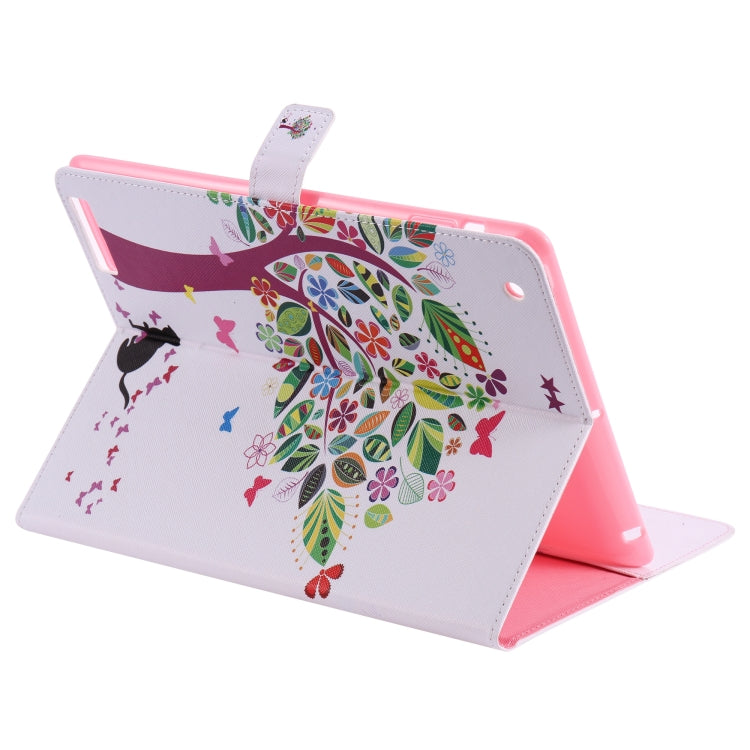 Colored Drawing Pattern Horizontal Flip PU Leather Case with Holder & Card Slots & Wallet & Sleep / Wake-up Function(Cat and Tree) - iPad 4 & 3 & 2 Cases by buy2fix | Online Shopping UK | buy2fix