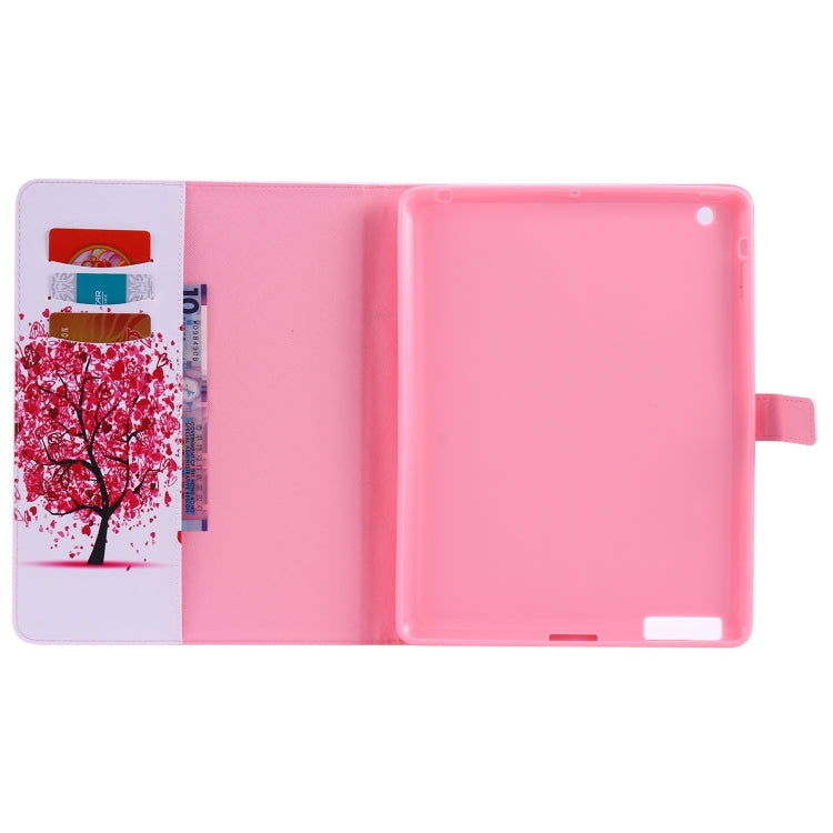Colored Drawing Pattern Horizontal Flip PU Leather Case with Holder & Card Slots & Wallet & Sleep / Wake-up Function(Colored Tree) - iPad 4 & 3 & 2 Cases by buy2fix | Online Shopping UK | buy2fix