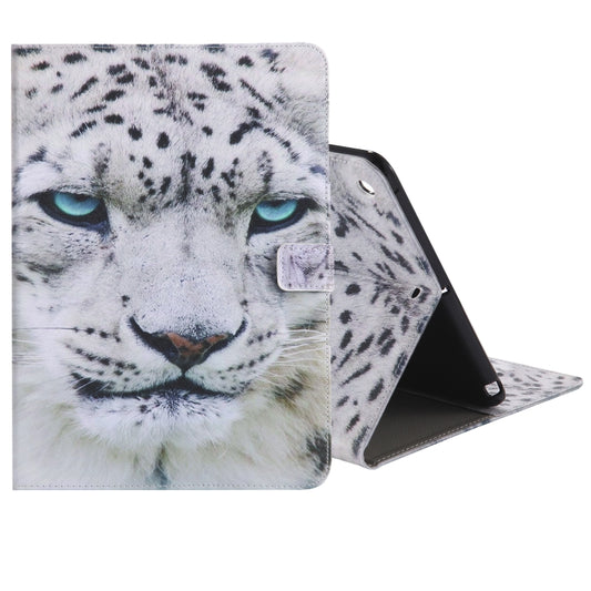 Colored Drawing Pattern Horizontal Flip PU Leather Case with Holder & Card Slots & Wallet & Sleep / Wake-up Function(White Panther) - iPad 9.7 (2018) & (2017) Cases by buy2fix | Online Shopping UK | buy2fix