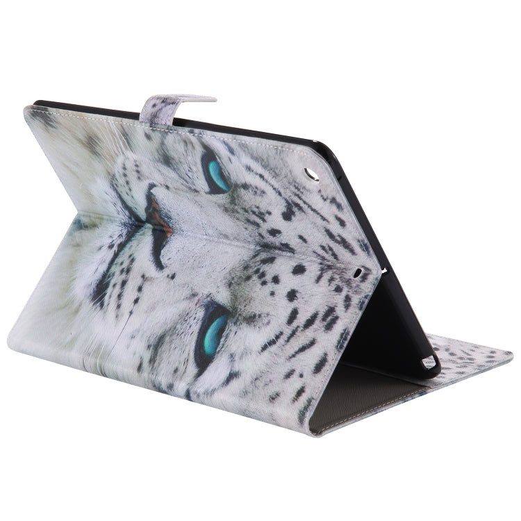 Colored Drawing Pattern Horizontal Flip PU Leather Case with Holder & Card Slots & Wallet & Sleep / Wake-up Function(White Panther) - iPad 9.7 (2018) & (2017) Cases by buy2fix | Online Shopping UK | buy2fix