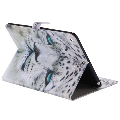 Colored Drawing Pattern Horizontal Flip PU Leather Case with Holder & Card Slots & Wallet & Sleep / Wake-up Function(White Panther) - iPad 9.7 (2018) & (2017) Cases by buy2fix | Online Shopping UK | buy2fix