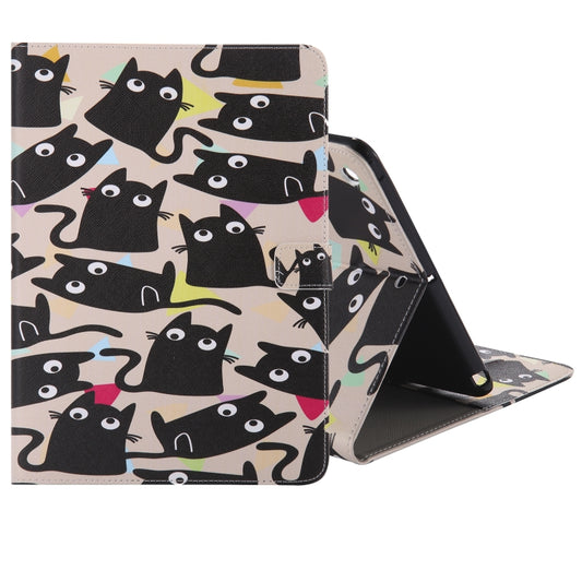 Colored Drawing Pattern Horizontal Flip PU Leather Case with Holder & Card Slots & Wallet & Sleep / Wake-up Function(Little Cat) - iPad 9.7 (2018) & (2017) Cases by buy2fix | Online Shopping UK | buy2fix