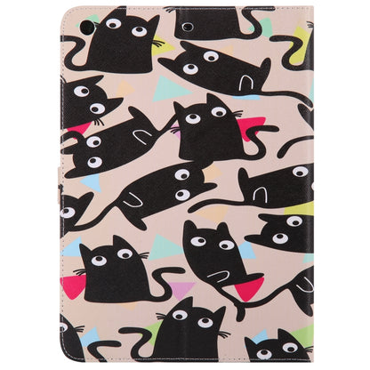 Colored Drawing Pattern Horizontal Flip PU Leather Case with Holder & Card Slots & Wallet & Sleep / Wake-up Function(Little Cat) - iPad 9.7 (2018) & (2017) Cases by buy2fix | Online Shopping UK | buy2fix