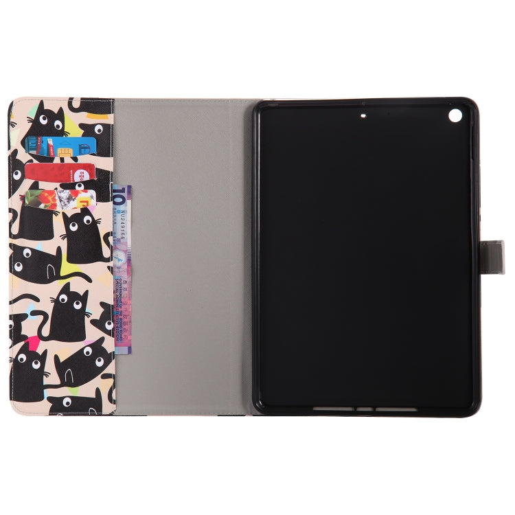 Colored Drawing Pattern Horizontal Flip PU Leather Case with Holder & Card Slots & Wallet & Sleep / Wake-up Function(Little Cat) - iPad 9.7 (2018) & (2017) Cases by buy2fix | Online Shopping UK | buy2fix