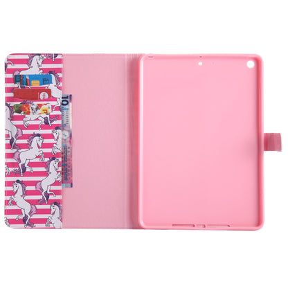 Colored Drawing Pattern Horizontal Flip PU Leather Case with Holder & Card Slots & Wallet & Sleep / Wake-up Function(Horse) - iPad 9.7 (2018) & (2017) Cases by buy2fix | Online Shopping UK | buy2fix
