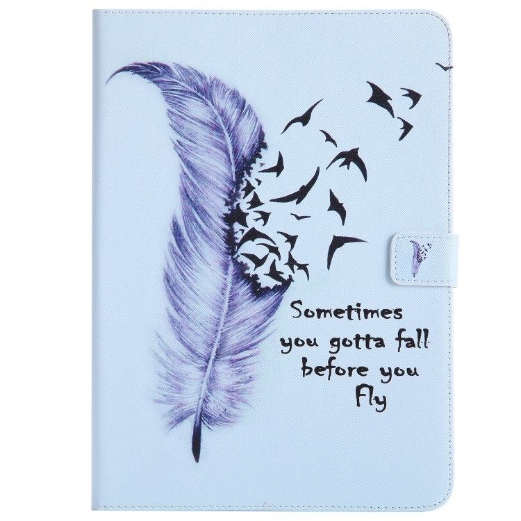 Colored Drawing Pattern Horizontal Flip PU Leather Case with Holder & Card Slots & Wallet & Sleep / Wake-up Function(Feather) - iPad 9.7 (2018) & (2017) Cases by buy2fix | Online Shopping UK | buy2fix