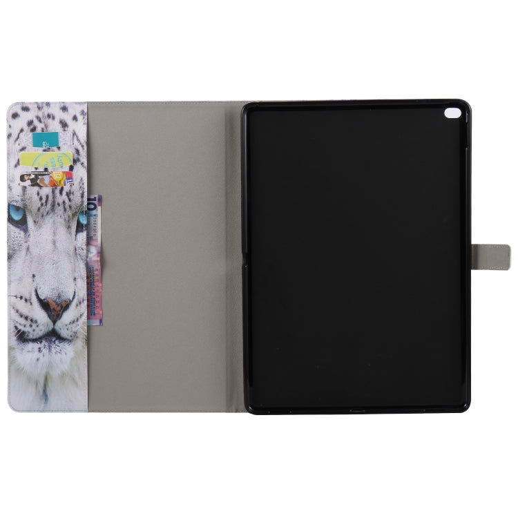 For iPad Pro 12.9 2018 Colored Drawing Pattern Horizontal Flip PU Leather Case with Holder & Card Slots & Wallet & Sleep / Wake-up Function(White Panther) - More iPad Cases by buy2fix | Online Shopping UK | buy2fix