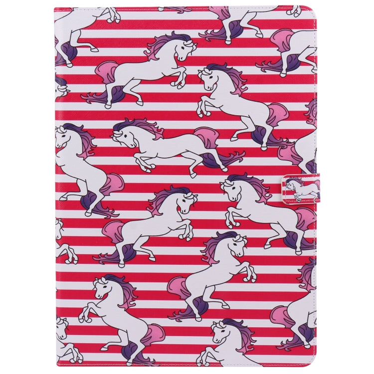 For iPad Pro 12.9 2018 Colored Drawing Pattern Horizontal Flip PU Leather Case with Holder & Card Slots & Wallet & Sleep / Wake-up Function(Horse) - More iPad Cases by buy2fix | Online Shopping UK | buy2fix