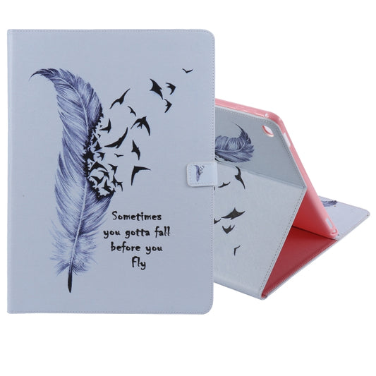 For iPad Pro 12.9 2018 Colored Drawing Pattern Horizontal Flip PU Leather Case with Holder & Card Slots & Wallet & Sleep / Wake-up Function(Feather) - More iPad Cases by buy2fix | Online Shopping UK | buy2fix