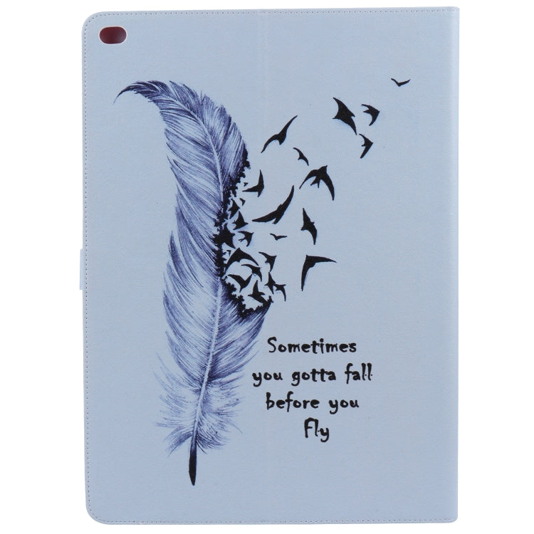 For iPad Pro 12.9 2018 Colored Drawing Pattern Horizontal Flip PU Leather Case with Holder & Card Slots & Wallet & Sleep / Wake-up Function(Feather) - More iPad Cases by buy2fix | Online Shopping UK | buy2fix