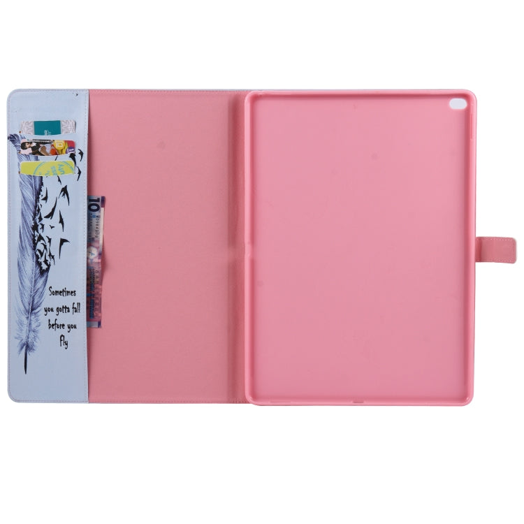 For iPad Pro 12.9 2018 Colored Drawing Pattern Horizontal Flip PU Leather Case with Holder & Card Slots & Wallet & Sleep / Wake-up Function(Feather) - More iPad Cases by buy2fix | Online Shopping UK | buy2fix