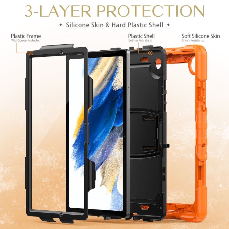 For Samsung Galaxy Tab A8 10.5 2021 Shockproof Black Silicone + PC Tablet Protective Case(Orange) - Other Galaxy Tab PC by buy2fix | Online Shopping UK | buy2fix