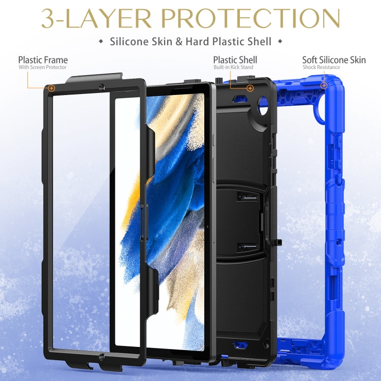For Samsung Galaxy Tab A8 10.5 2021 Shockproof Black Silicone + PC Tablet Protective Case(Blue) - Other Galaxy Tab PC by buy2fix | Online Shopping UK | buy2fix