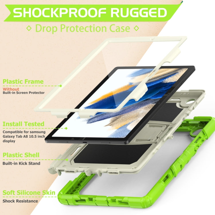 For Samsung Galaxy Tab A8 10.5 2021 Shockproof Beige Silicone + PC Tablet Protective Case(Yellow Green) - Other Galaxy Tab PC by buy2fix | Online Shopping UK | buy2fix
