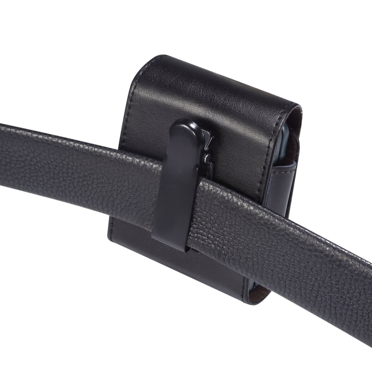 For Huawei P50 Pocket Genuine Leather Waist Hanging Phone Case(Black) by buy2fix