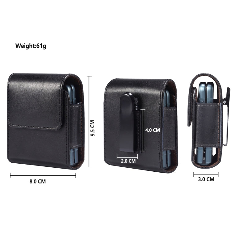 For Huawei P50 Pocket Genuine Leather Waist Hanging Phone Case(Black) by buy2fix