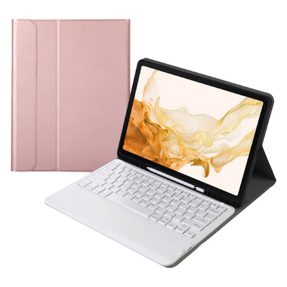 A800B Split Bluetooth Keyboard Leather Case with Holder & Pen Slot For Samsung Galaxy Tab S8+ X800(Rose Gold) - Samsung Keyboard by buy2fix | Online Shopping UK | buy2fix