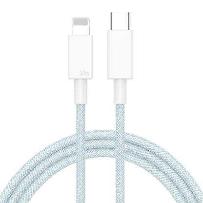 27W PD USB-C / Type-C to 8 Pin Fast Charging Braided Data Cable, Cable Length: 1m(Blue) - 2 in 1 Cable by buy2fix | Online Shopping UK | buy2fix