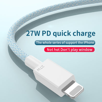 27W PD USB-C / Type-C to 8 Pin Fast Charging Braided Data Cable, Cable Length: 1m(Grey) - 2 in 1 Cable by buy2fix | Online Shopping UK | buy2fix