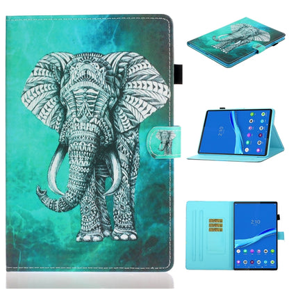 For Samsung Galaxy Tab A8 10.5 2021 Painted Left and Right Flat Leather Tablet Case(Elephant) by buy2fix