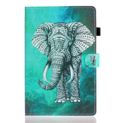 For Samsung Galaxy Tab A8 10.5 2021 Painted Left and Right Flat Leather Tablet Case(Elephant) by buy2fix