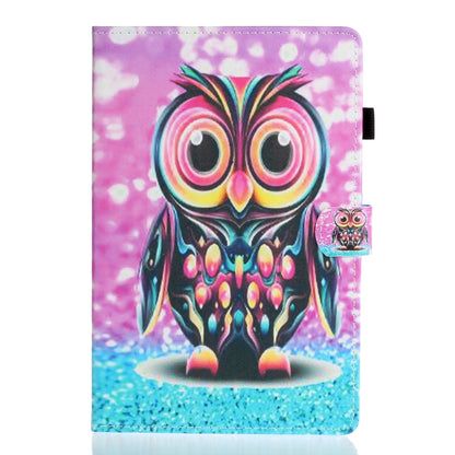 For Samsung Galaxy Tab A8 10.5 2021 Painted Left and Right Flat Leather Tablet Case(Owl) by buy2fix