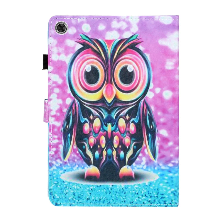 For Samsung Galaxy Tab A8 10.5 2021 Painted Left and Right Flat Leather Tablet Case(Owl) by buy2fix