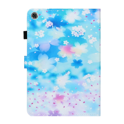 For Samsung Galaxy Tab A8 10.5 2021 Painted Left and Right Flat Leather Tablet Case(Petal Rain) by buy2fix