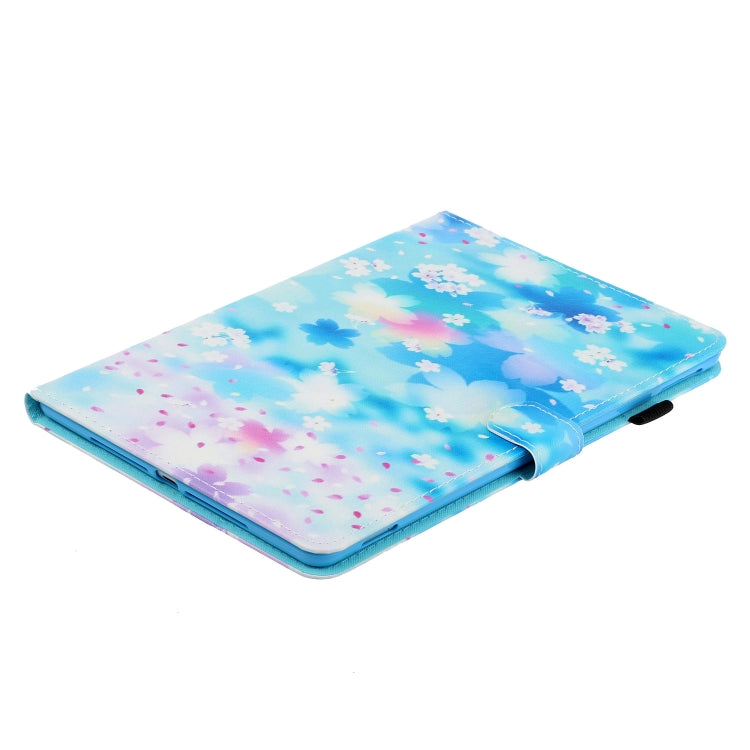 For Samsung Galaxy Tab A8 10.5 2021 Painted Left and Right Flat Leather Tablet Case(Petal Rain) by buy2fix