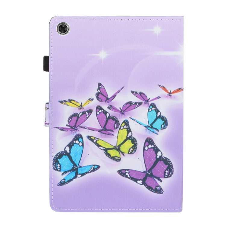For Samsung Galaxy Tab A8 10.5 2021 Painted Left and Right Flat Leather Tablet Case(Butterfly) by buy2fix