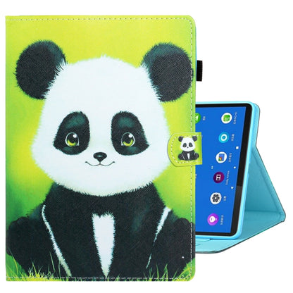 For Samsung Galaxy Tab A8 10.5 2021 Coloured Drawing Stitching Leather Tablet Case(Panda) by buy2fix