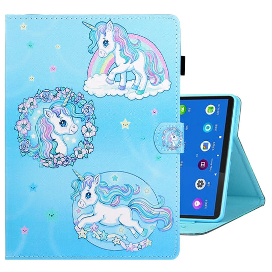 For Samsung Galaxy Tab A8 10.5 2021 Coloured Drawing Stitching Leather Tablet Case(Unicorn) by buy2fix