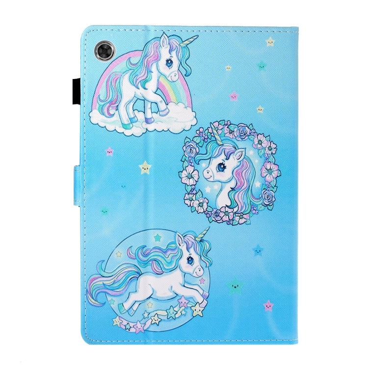 For Samsung Galaxy Tab A8 10.5 2021 Coloured Drawing Stitching Leather Tablet Case(Unicorn) by buy2fix
