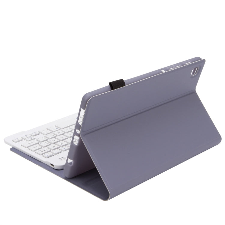 A220 Candy Color TPU Detachable Bluetooth Keyboard Leather Case with Bracket For Samsung Galaxy Tab A7 Lite 8.7 T220 / T225(Purple) - Samsung Keyboard by buy2fix | Online Shopping UK | buy2fix