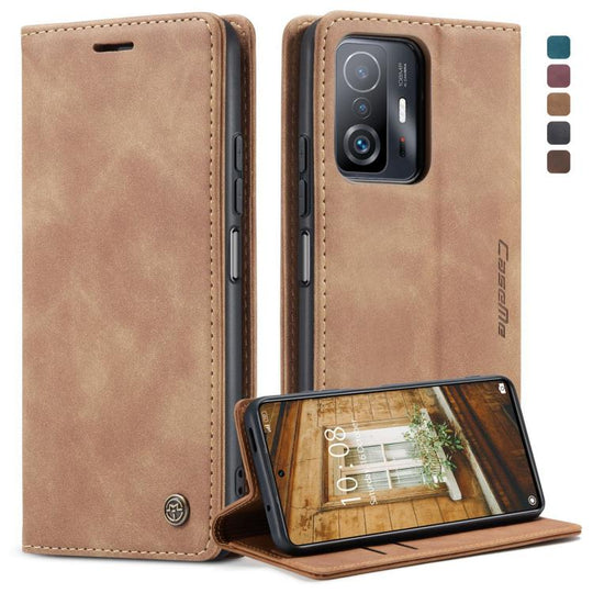 For Xiaomi Mi 11T / 11T Pro CaseMe 013 Multifunctional Leather Phone Case(Brown)