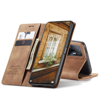 For Xiaomi Mi 11T / 11T Pro CaseMe 013 Multifunctional Leather Phone Case(Brown) by CaseMe